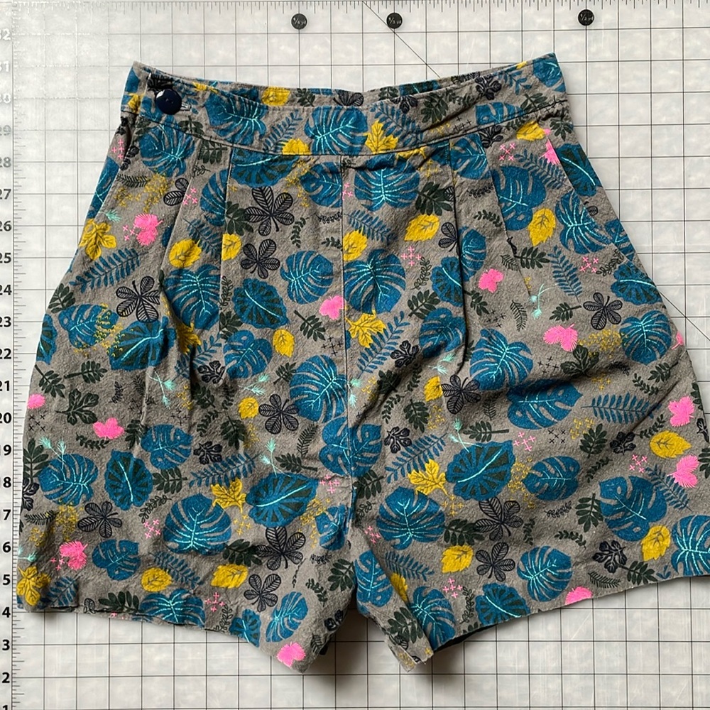 High waisted shorts, handmade, Rifle Paper fabric